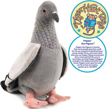 Gray Pepper The Pigeon 8.5" Stuffed Animal