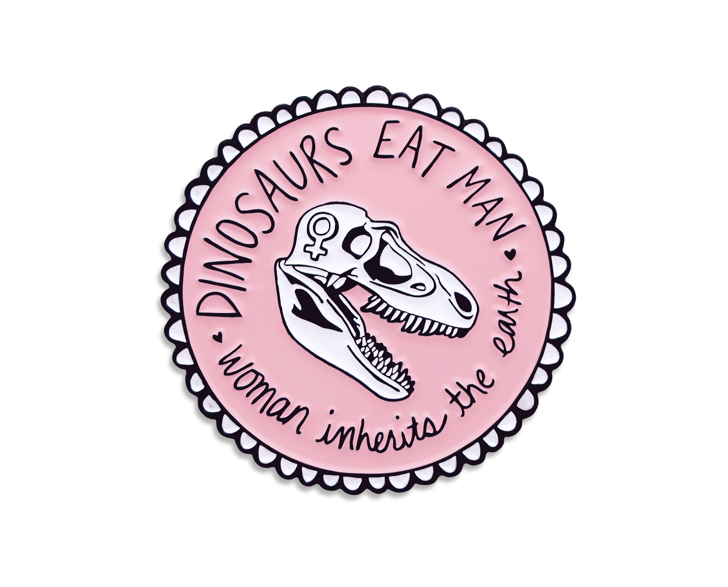 Pink Dinosaurs Eat Man Enamel Pin