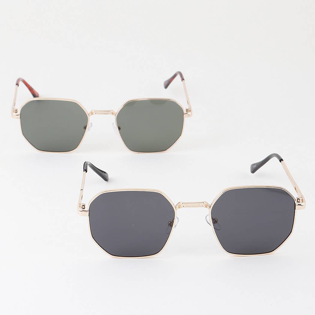 Classic Metal Geometric Sunglasses: Mix