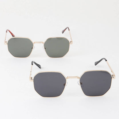 Classic Metal Geometric Sunglasses: Mix