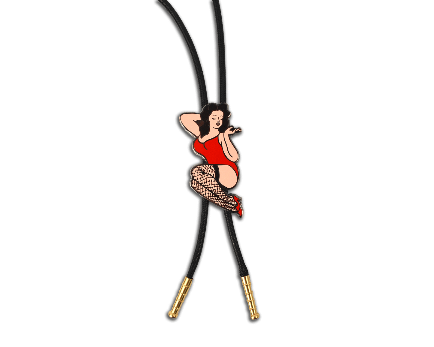 Pinup Bolo Tie, Black Nickel, 3 Inch