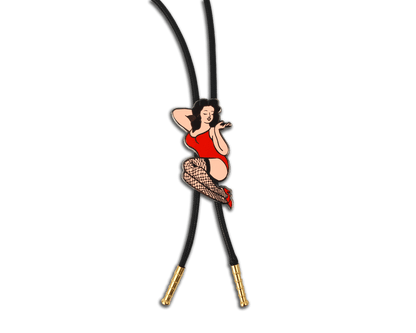 Pinup Bolo Tie, Black Nickel, 3 Inch