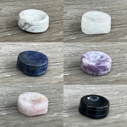 Rose Quartz 1-Inch Gemstone Incense Cone Stand