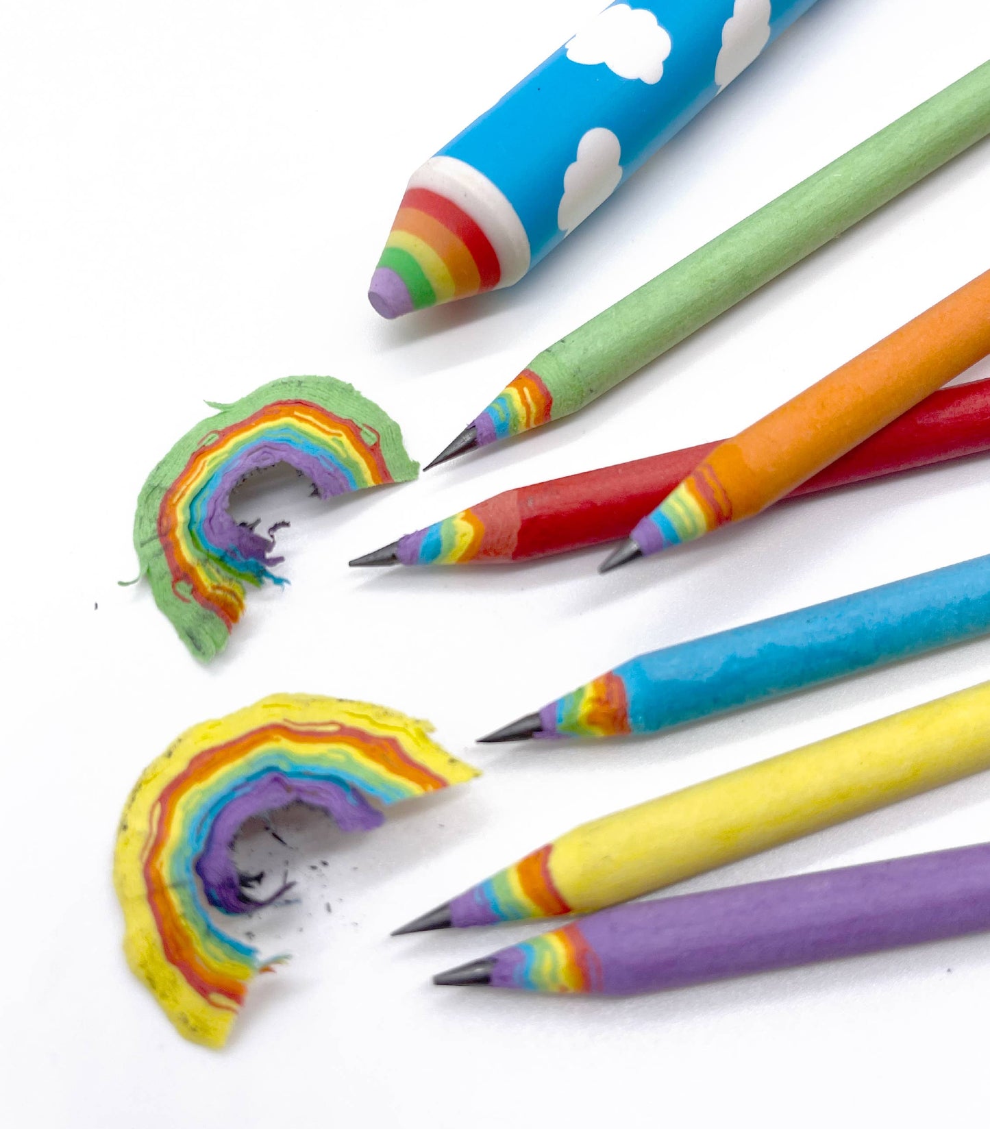 Recycled Rainbow Pencil and Eraser Set