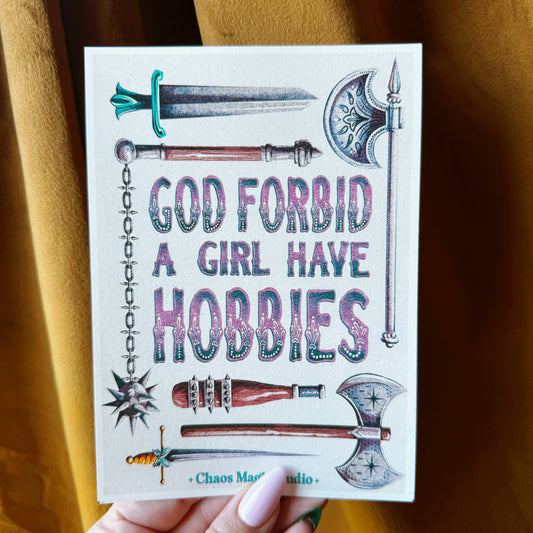 Girl Hobbies Art Print