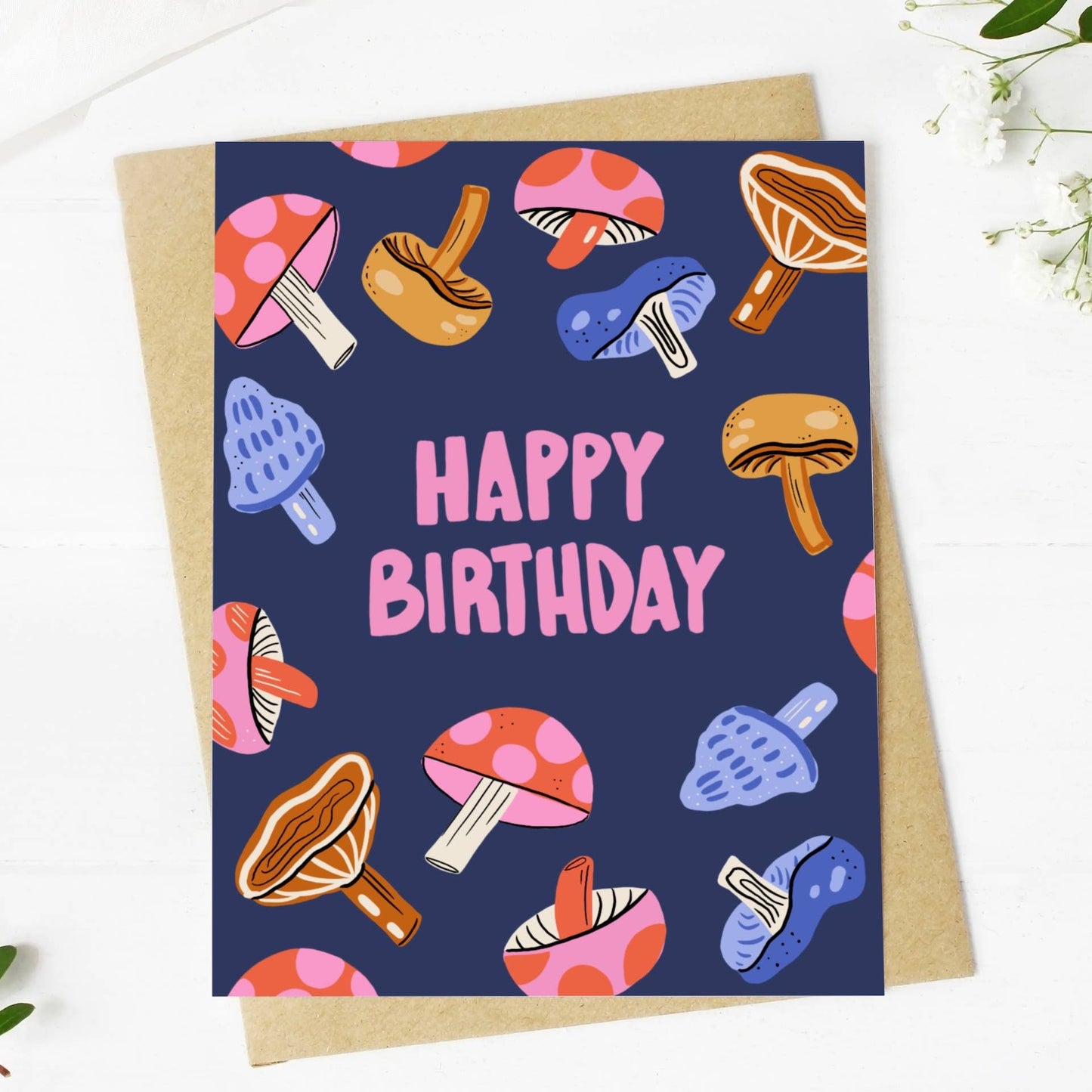 Happy Birthday Mushroom Greeting Card