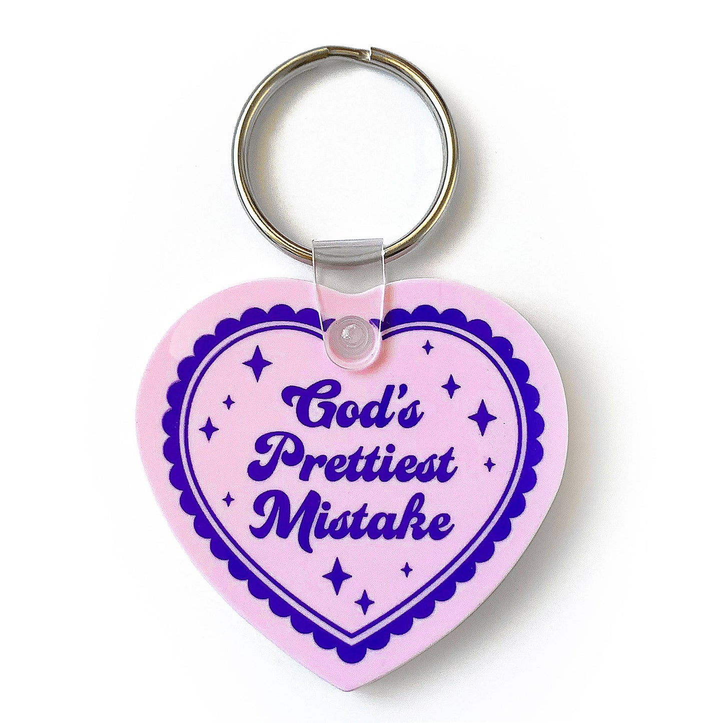 God's Prettiest Mistake Heart Shaped Keychain