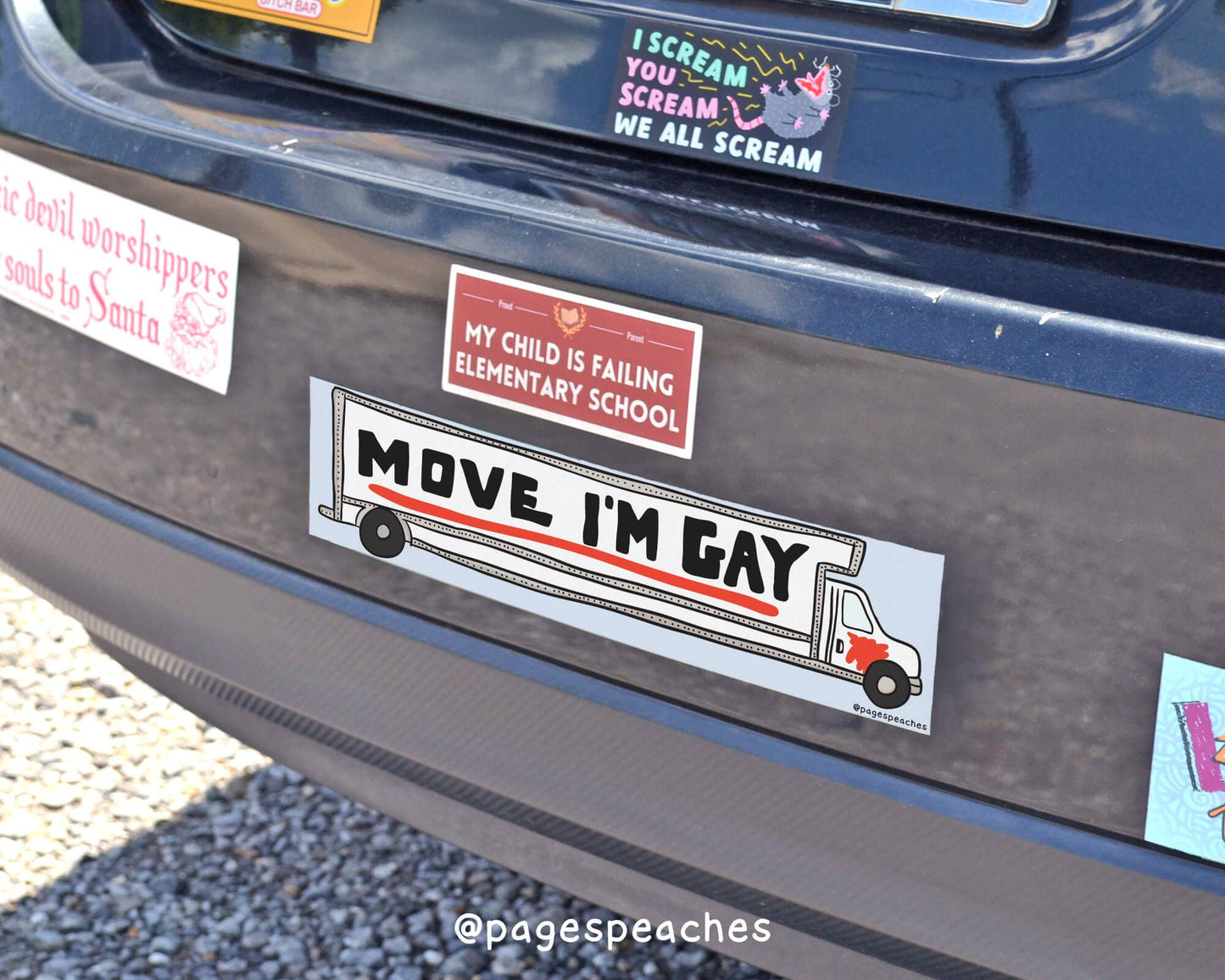 Move I'm Gay Bumper Sticker: Sticker
