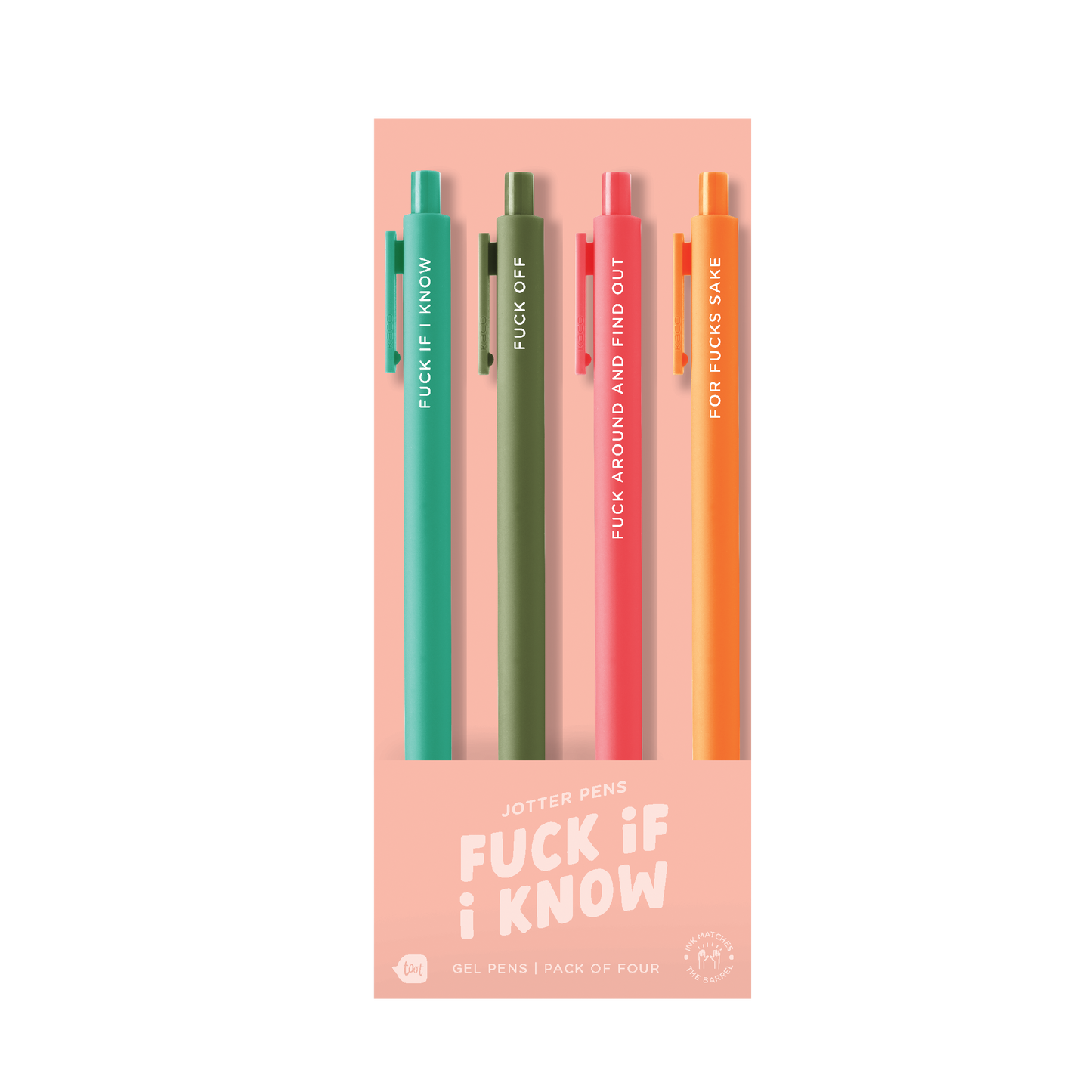 Fuck If I Know Jotter Pens, 4 Pack