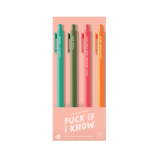 Fuck If I Know Jotter Pens, 4 Pack