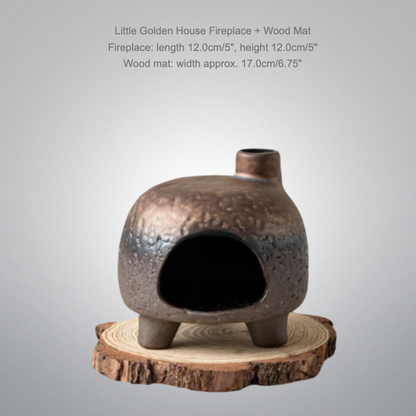 Little Golden House Fireplace Incense Cone Burner