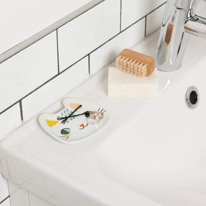 Meow Meow Cat Shaped Ceramic Trinket Tray