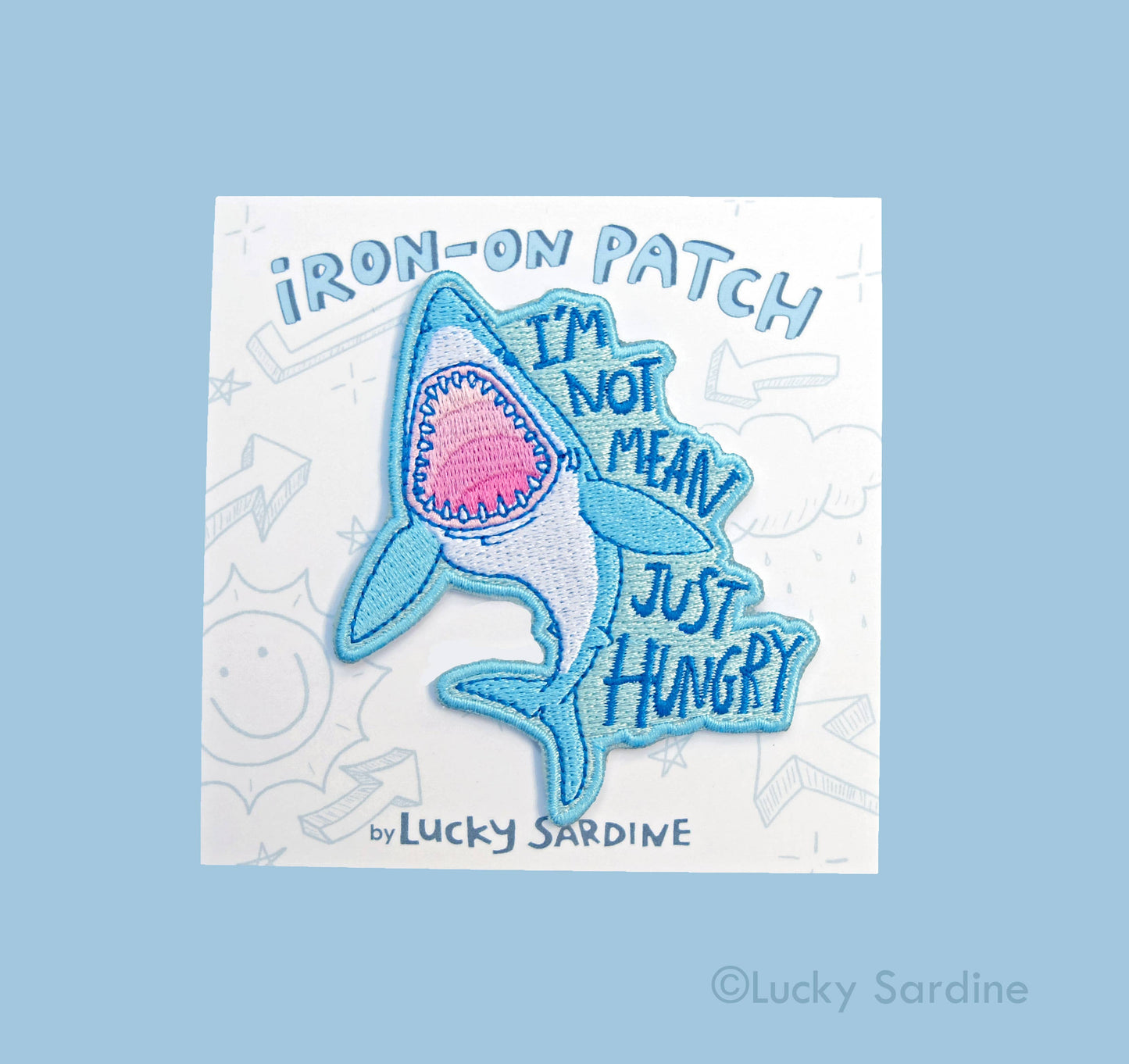 Hungry Shark, Embroidered Patch