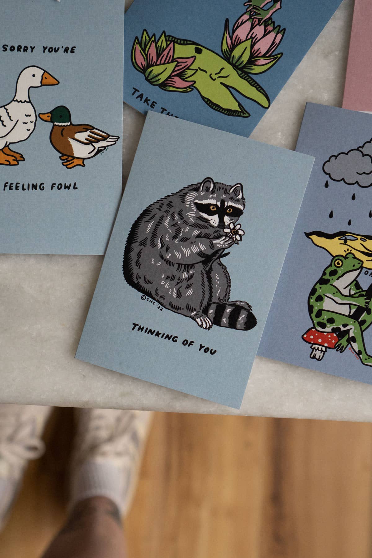 Thinking of You (Raccoon) Greeting Card
