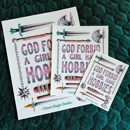 Girl Hobbies Art Print