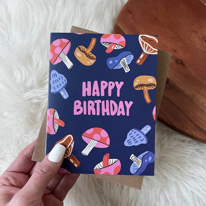 Happy Birthday Mushroom Greeting Card
