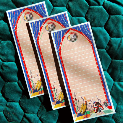 Disco Bugs Long Lined Notepad