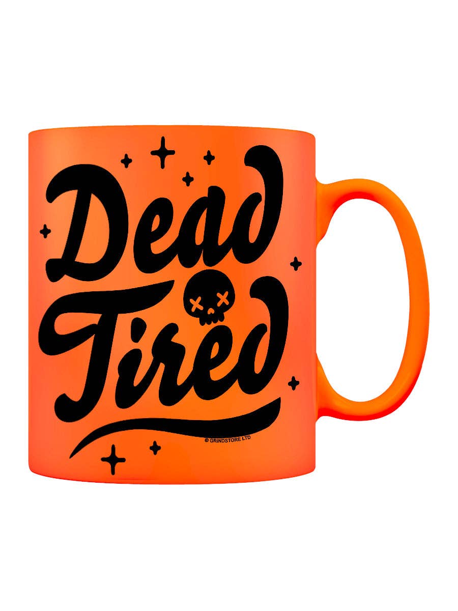 Dead Tired Orange Neon Coffee Mug