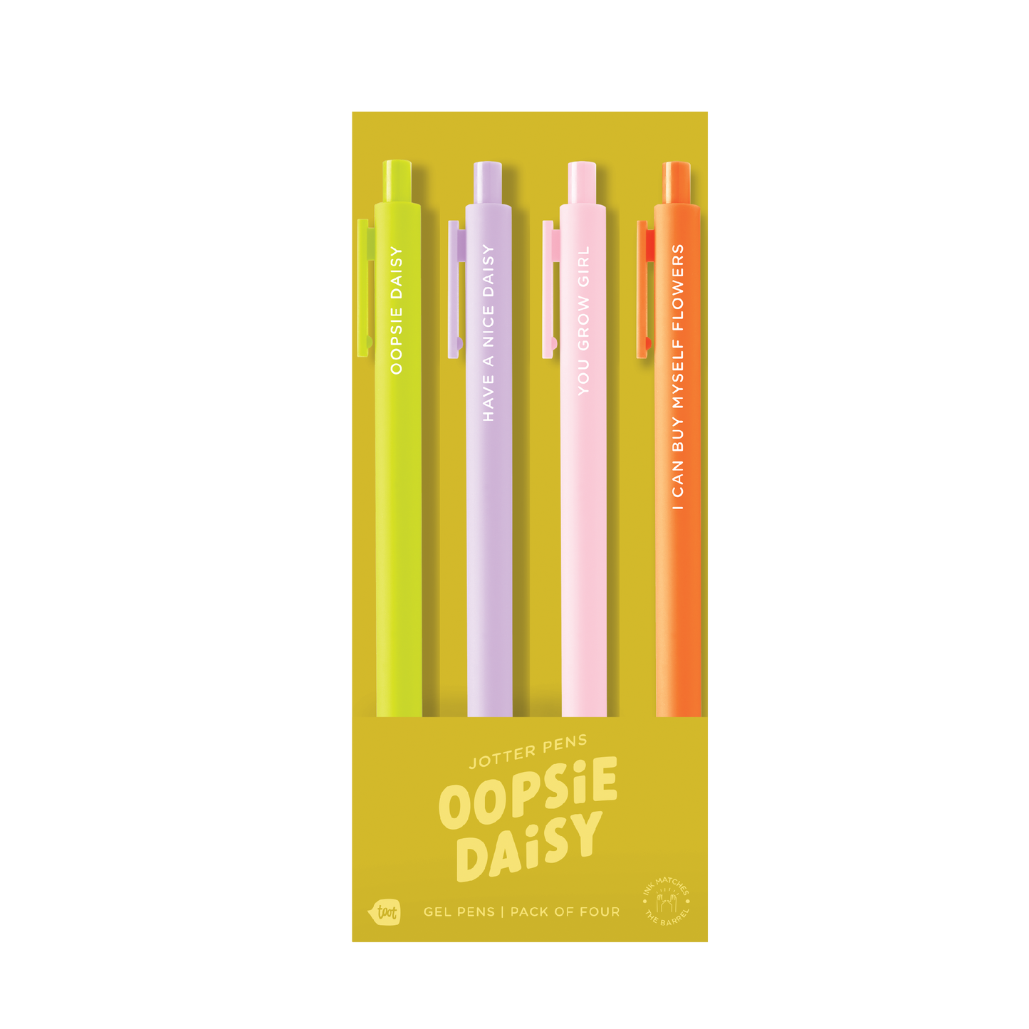 Oopsie Daisy Jotter Pens, 4 Pack