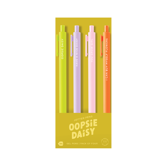 Oopsie Daisy Jotter Pens, 4 Pack