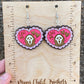 Ghost Face Horror Valentine Hand Painted Wood Earrings