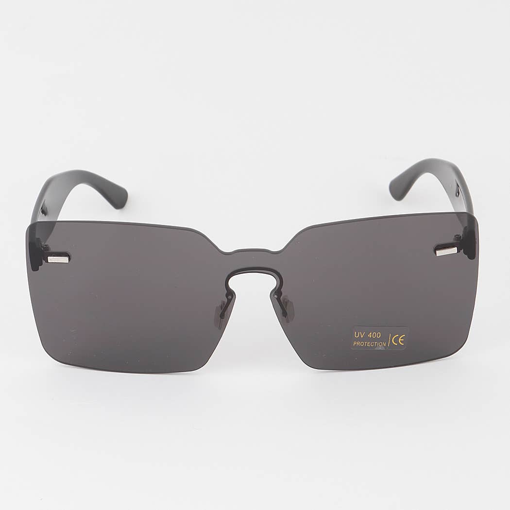 Rimless Bright Square Sunglasses, Assorted Colors