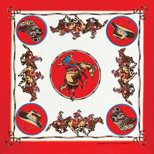 Rodeo Cowboy Red Bandana