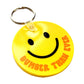 Dumber Than Ever Happy Face Round Yellow Keychain