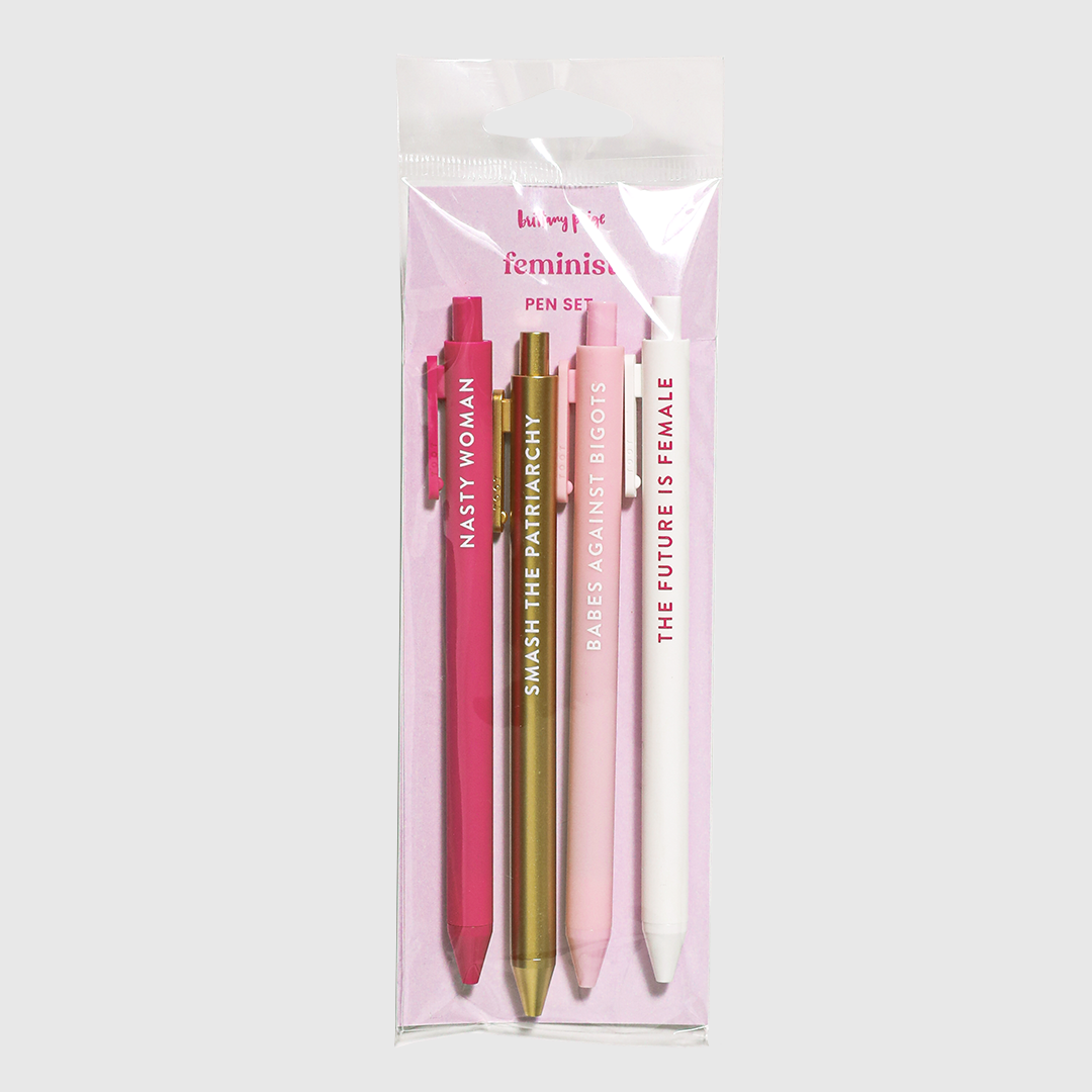 Feminist Jotter Pens, Set of 4