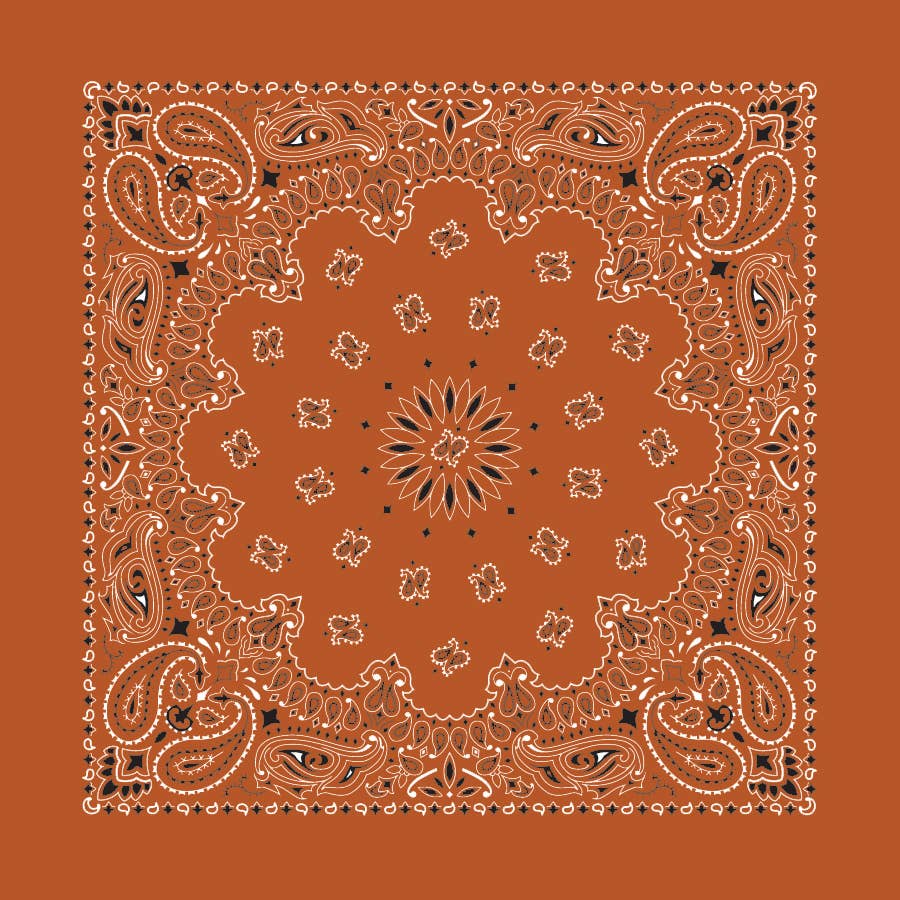 Burnt Orange Paisley Bandana