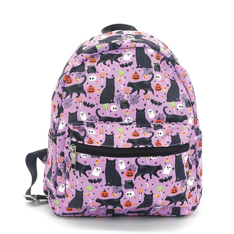 Halloween Black Cat Mini Backpack in Polyester