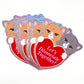 Let's Dissociate Together Kitties Heart Cat Glitter Sticker