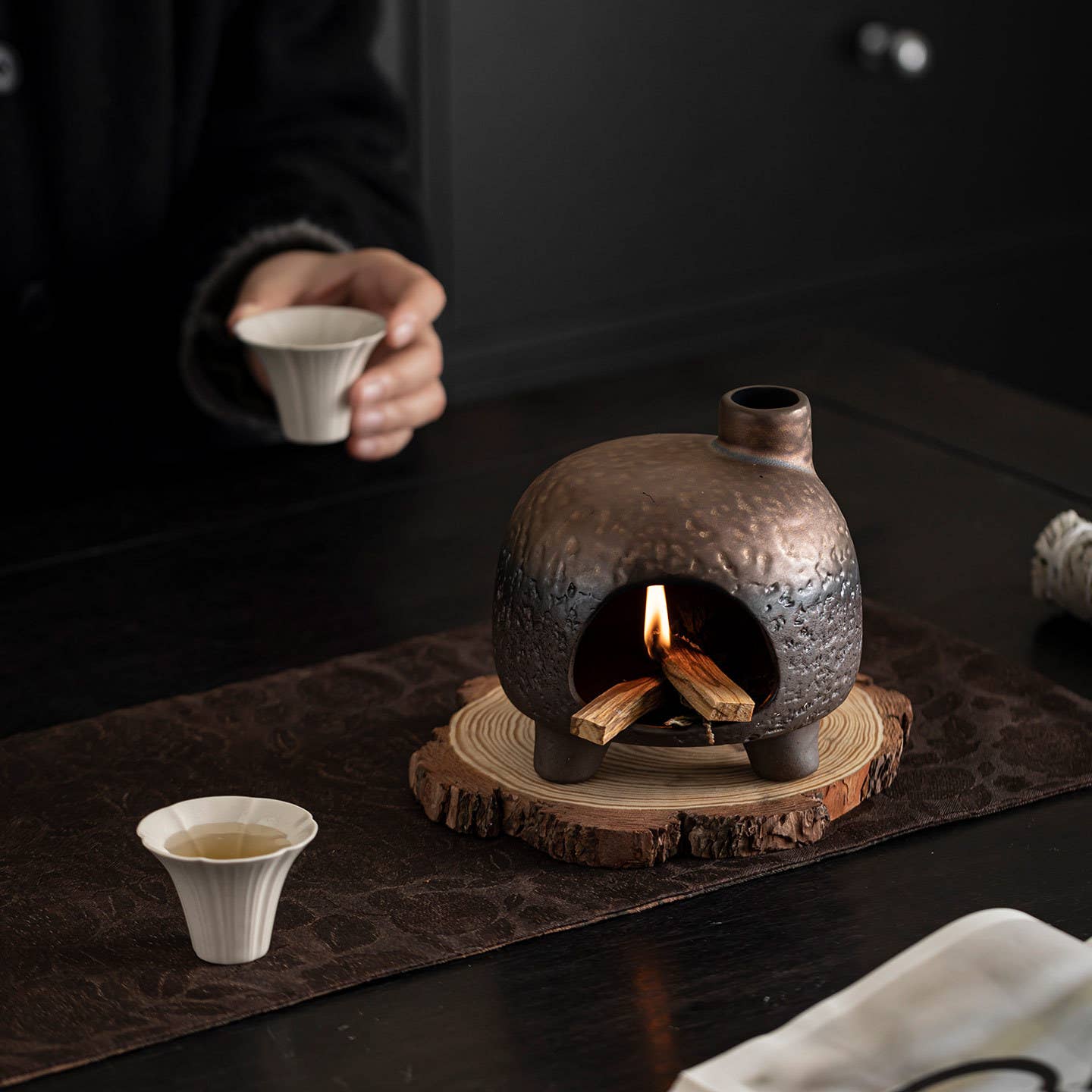 Little Golden House Fireplace Incense Cone Burner