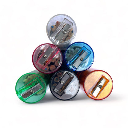 Mini Travel Compact Colored Pencils with Built In Sharpener, Assorted Colors