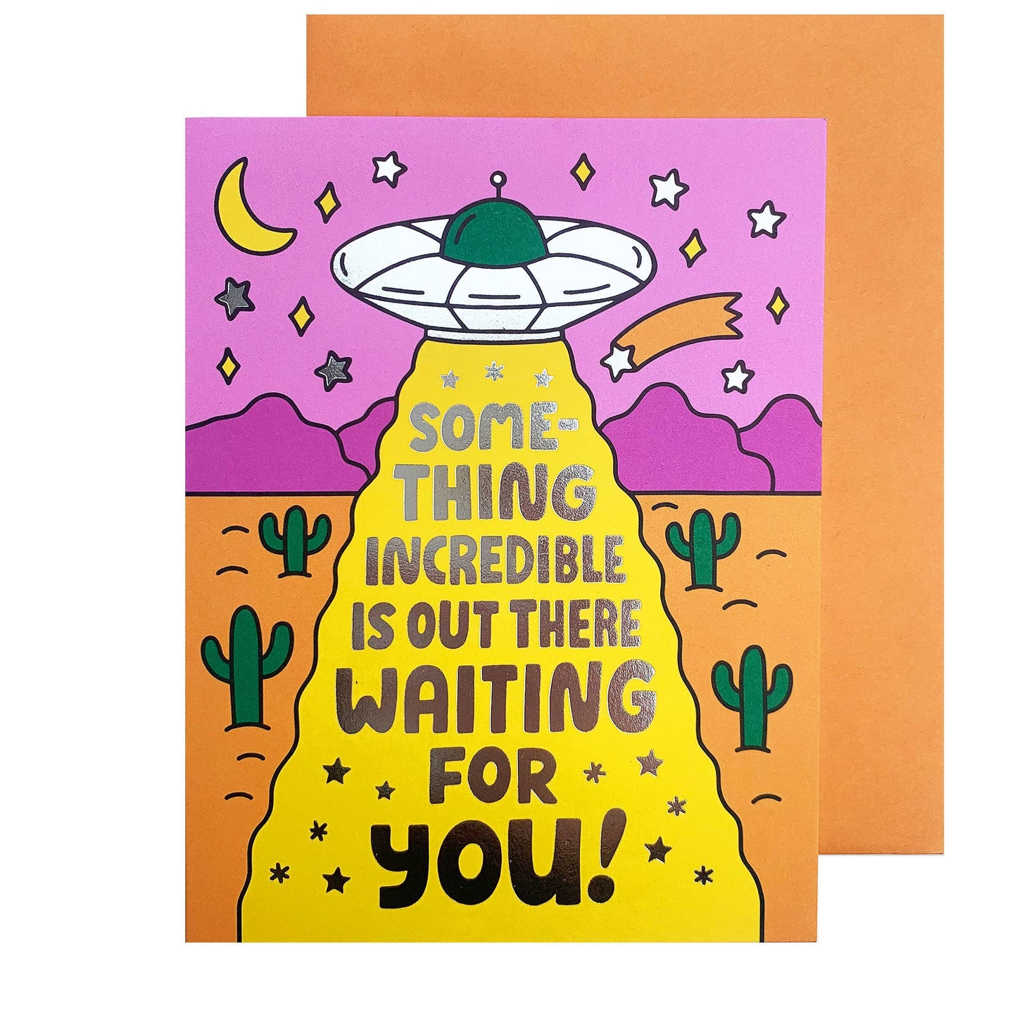 Something Incredible Spaceship Graduation Greeting Card