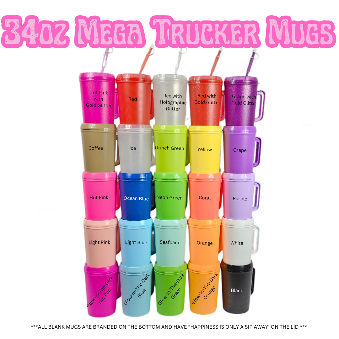 Dr Pepp Girly HIP SIPS Mega Trucker Mug 34oz: Black / Single Sided Graphic