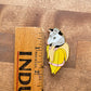 Glitter Banana Pocket Opossum Hard Enamel Pin