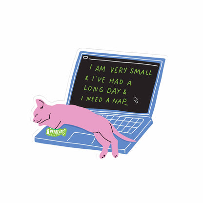 Napping Laptop Kitty Clear Sticker