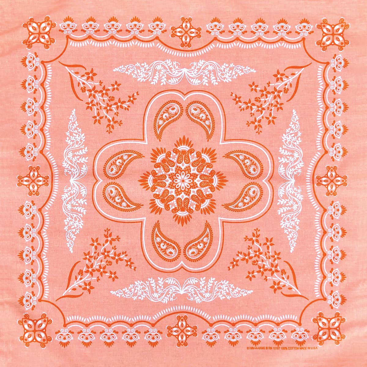 Floral Coral Paisley Bandana