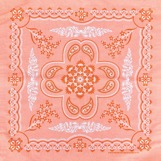 Floral Coral Paisley Bandana