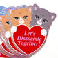 Let's Dissociate Together Kitties Heart Cat Glitter Sticker