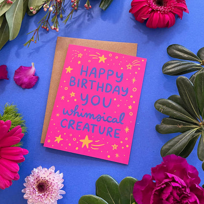 Happy Birthday You Whimsical Creature Greeting Card