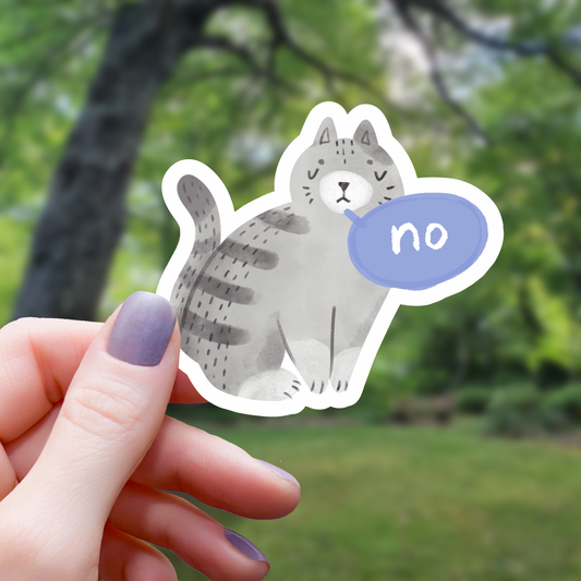 No Cat Funny Angry Cat Sticker