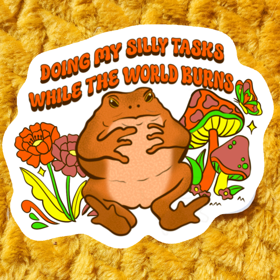 Silly Tasks Frog Sticker