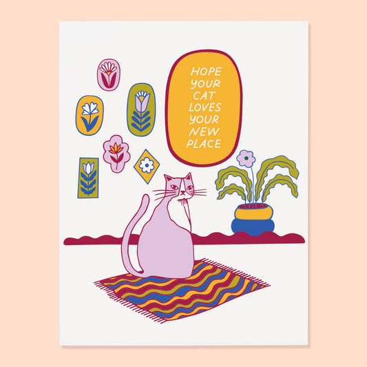 Cat Home Greeting Card