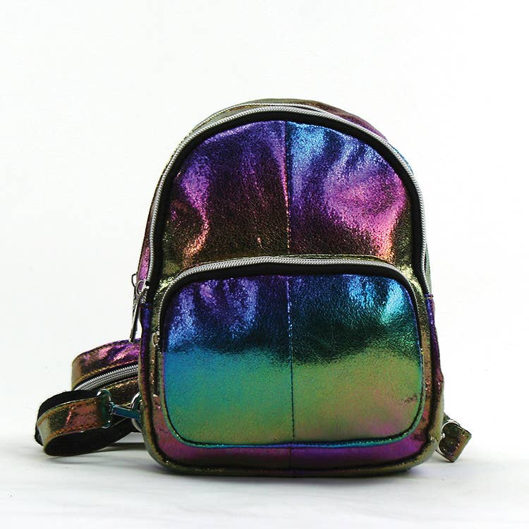 SALE - Metallic Rainbow Mini Backpack