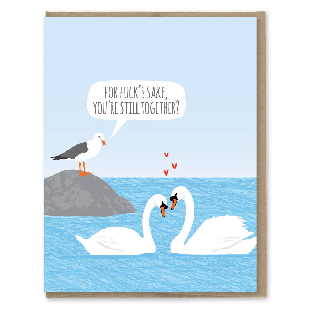Anniversary Swans Seagull Greeting Card