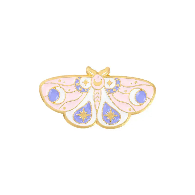 Floral Moth Butterfly Enamel Pin