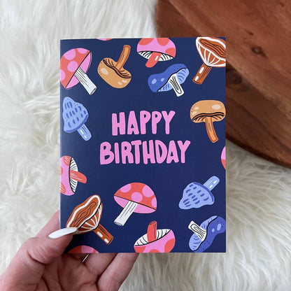 Happy Birthday Mushroom Greeting Card