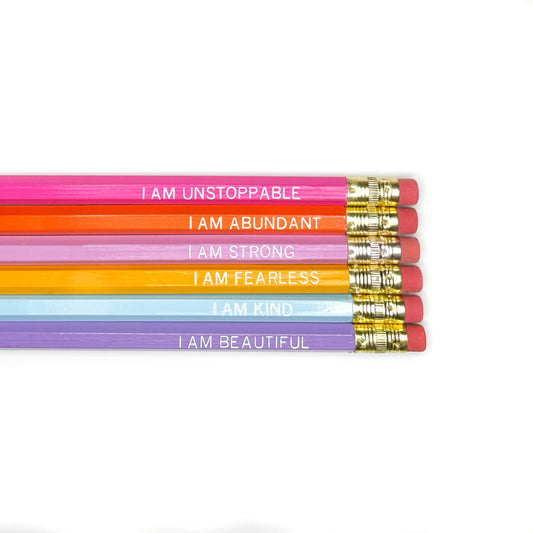 Positive Affirmation Pencils, Set of 6